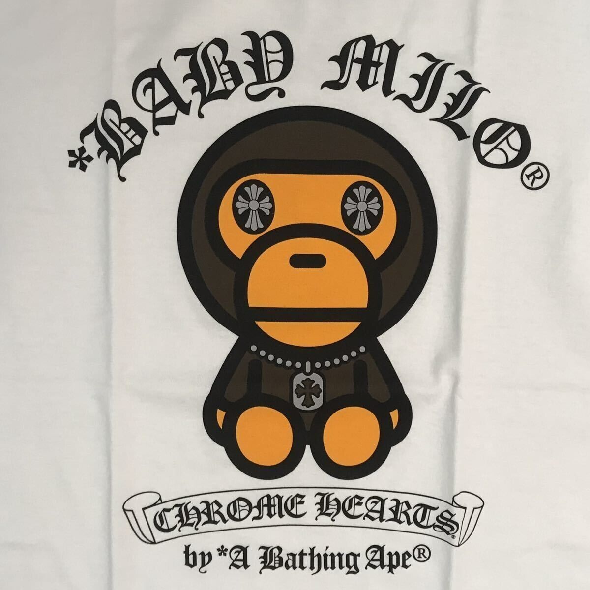 New Bape Chrome Hearts Milo T-shirt a bathing ape NIGO White New Bape Chrome Hearts Milo T-shirt a bathing ape NIGO White