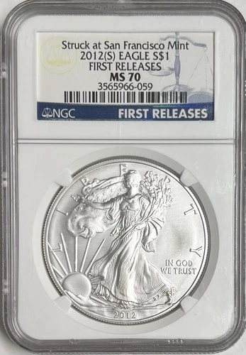 2012 (S) American Eagle Silver $1 First Releases MS70 NGC