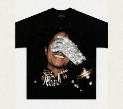 Michael Jackson   Bedrucktes Baumwoll-T-Shirt mit kurzen Ärmeln, Unisex