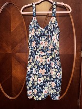 Gap Women's Navy Floral Dress with Pockets Size Medium