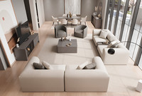 Beige Wohnzimmer-Set: Sofas, Sessel, Tv-MöBel, Couchtisch, DesignermöBel.