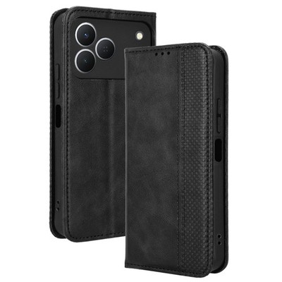 Luxury Retro Leather Wallet Stand Card Slots Cover Case For Tecno Spark 50 4G