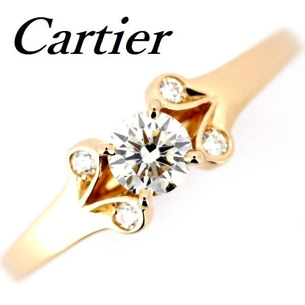 Anillo Cartier Bailarina Diamante 0.25ct F VVS2 3EX #4.5US K18PG Foto 2 de 4