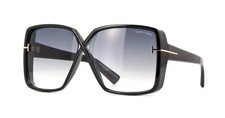 Tom Ford Yvonne FT 1117 01B Sunglasses Black Grey Gradient Lens 63m New