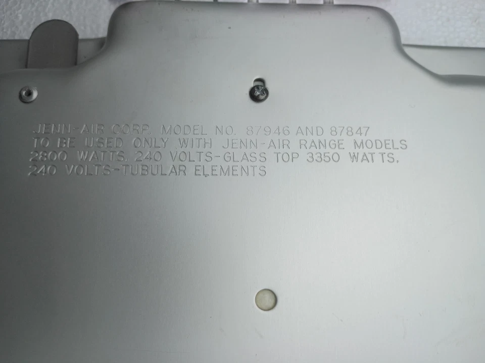 Raro Jennair Modelo 87946 y 87847 Blanco Cristal Tapa Cartucho Cocina Gama Foto 3 de 4