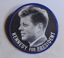 John F. Kennedy JFK 1960 Michigan flasher campaign pin button political
