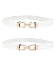 2 Pack Stretch Belts Adjustable Fashion Skinny Waist Belt for Women Dresses