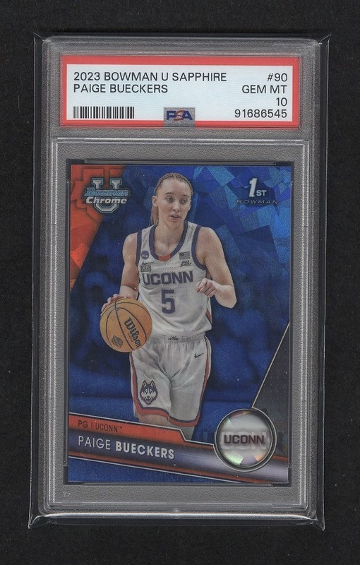 2023 Bowman U CHROME- PAIGE BUECKERS- SAPPHIRE #90 UCONN PSA 10