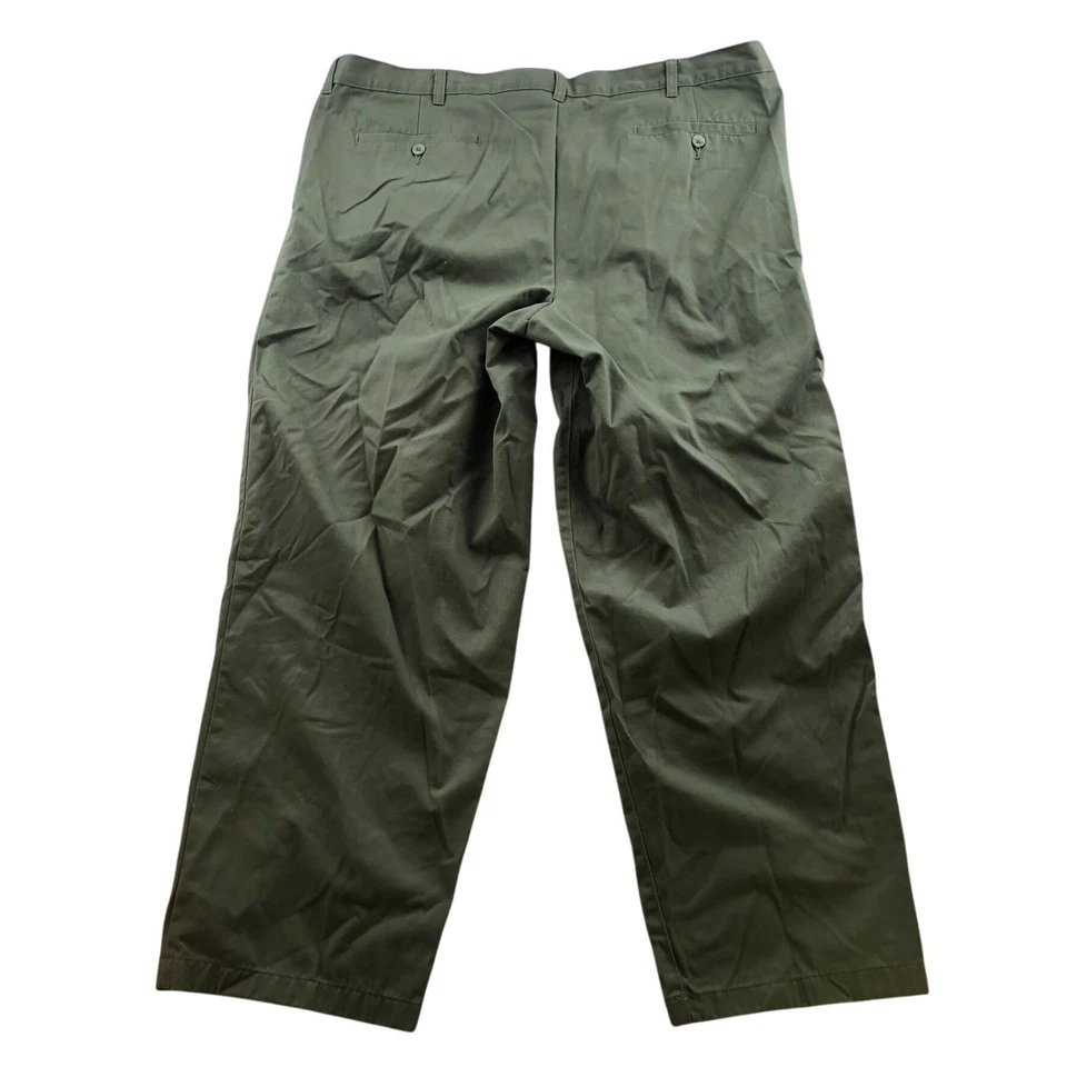 Мужские брюки George размер 44x32 Chino классические плиссированные повседневные дорожные оливково-зеленые - Изображение 2 из 4