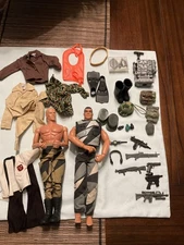 VTG 1996-1999 GI Joe 12”  Military lot of 2 with accessories 1990s