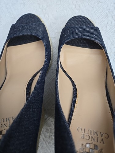 Vince Camuto Womens Size 10M Navy Denim Espadrille Wedge Sandal - Picture 8 of 10