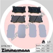 ZIMMERMANN Bremsbelagsatz Scheibenbremse 22176.170.1 für HYUNDAI GENESIS DH 6 1