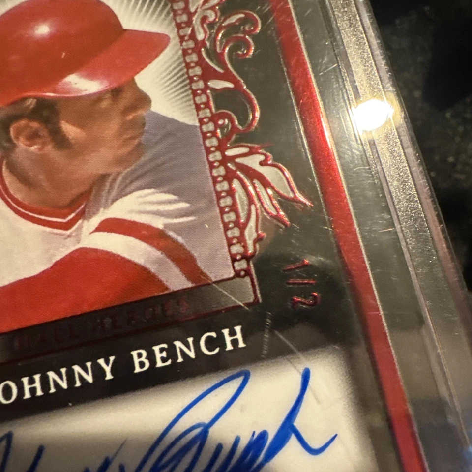 Autógrafo Leaf Sports Heroes 2025 - Johnny Bench - rojo #1/2 Foto 4 de 4