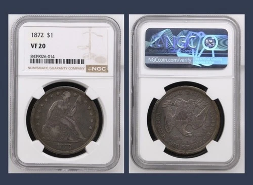 1872 Trade Dollar Silver Vf 20 NGC