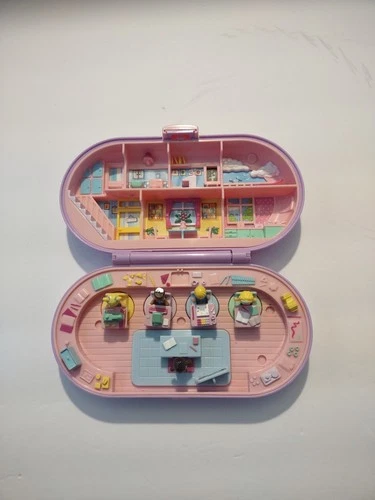 Vintage Polly Pocket Bluebird 1992 Stampin’ School Stamps Playset Purple Compact