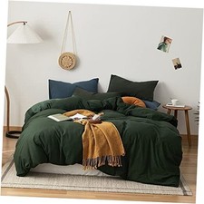 Dark Green Duvet Cover King Size 100 King 104"x90" Jersey Knit Olive Green