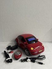 Sharper Image VW Beetle CD Player Radio Tested Working Alarm Clock Red Car GT113