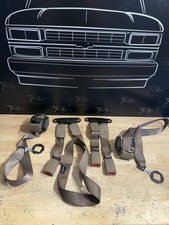 1988-1994 Gmc Chevy Ck Extended Cab Oem Complete Rear Seat Belt Set Tan