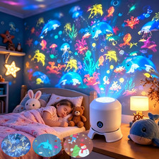 Dynamic Rotating LED Projector Light Snowflake/Christmas/Ocean Dynamic Patterns