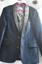 Appaman Fine Tailoring Boys Suit Jacket Kids sz 8 Blue Black Paisley