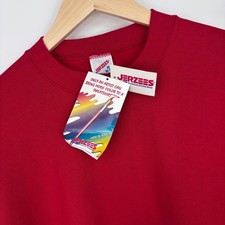 Jerzees Vintage 90s NuBlend Crewneck Sweatshirt Mens M Red Blank Made In USA