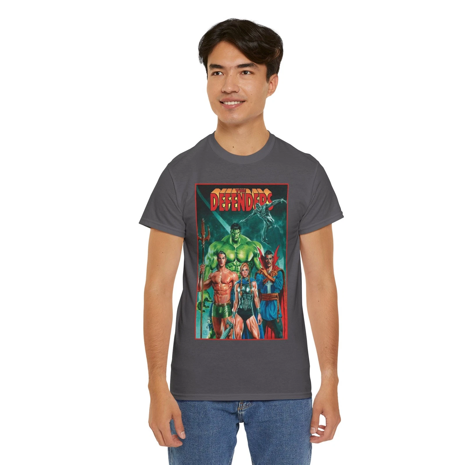 Defenders T-Shirt - Dr Strange, Valkyrie, Hulk, Namor, Silver Surfer - Marvel