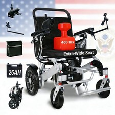 700W Dual Motor Electric Wheelchair 400 lbs Capacity All Terrain 20" Wide Seat