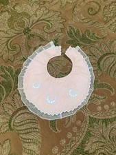 Vintage French Embroidered Baby Bib | Shabby Chic Antique Brocante