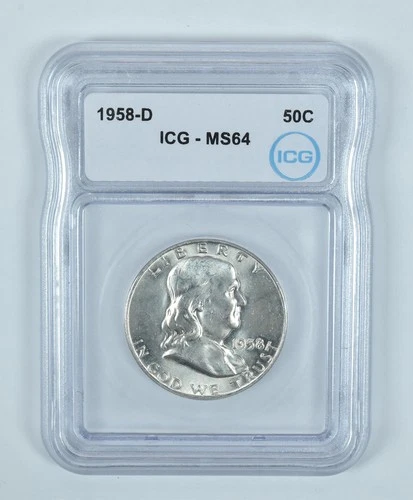 1958-D Franklin Half Dollar MS64 ICG *6492