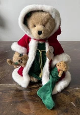 Boyds Teddy Bears Krystle Bearbright TJs Best Dressed Christmas Velvet Bow 16"