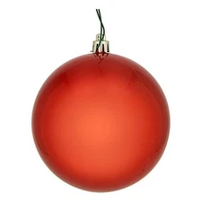 Vickerman 8" Traditional Plastic Ball Ornament in Bittersweet Red Candy