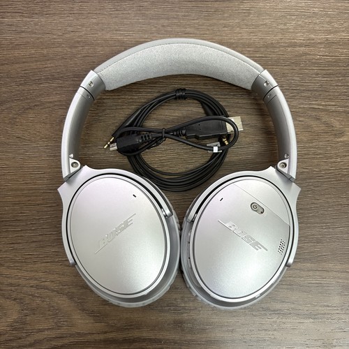 Bose QuietComfort 35 QC35 Bluetooth Over-Ear Headphones Noise Cancelling Silver - Picture 12 of 14
