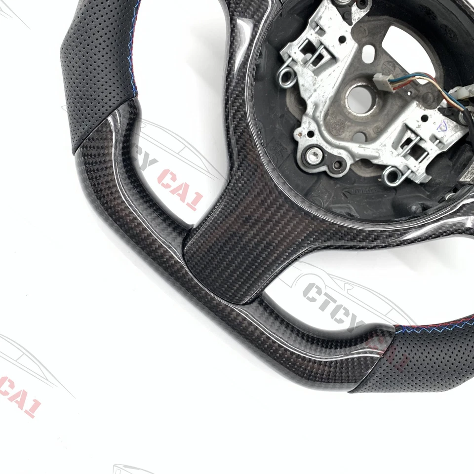 Volante de fibra de carbono personalizado para BMW E46 E53 M3 Z4 X5 serie 3 1998-2006 Foto 3 de 4