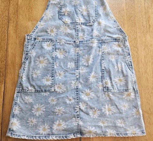 Girl's Size XL 14 Jean Jumper Dress One Piece Summer. Floral Pockets Car & Jack - Picture 2 of 7
