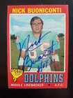 Nick Buoniconti Autographed 1971 Topps Football Card #147 Miami Dolphins HOF