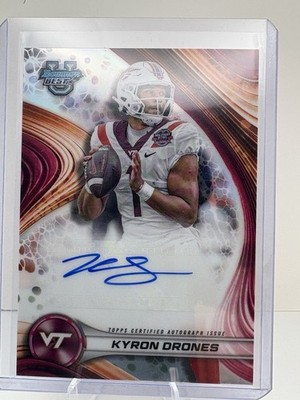 Kyron Drones Virginia Tech Hokies Autograph 2024 Bowman Best U Topps BOA-KD