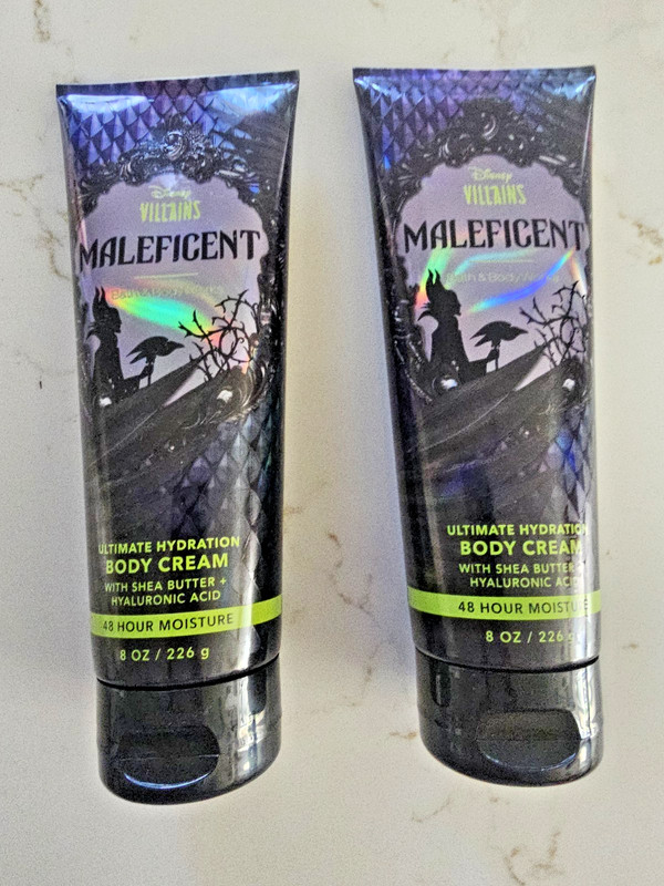 2 Bath & Body Works Disney Villains MALEFICENT Ultimate Hydration Body Cream NEW