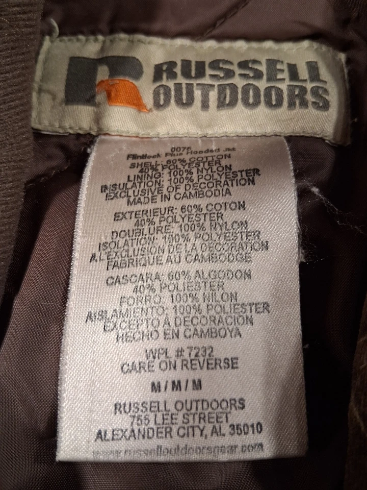 Russell Outdoors Hooded Jacket Medium Mossy Oak Breakup M - Image 3 of 4