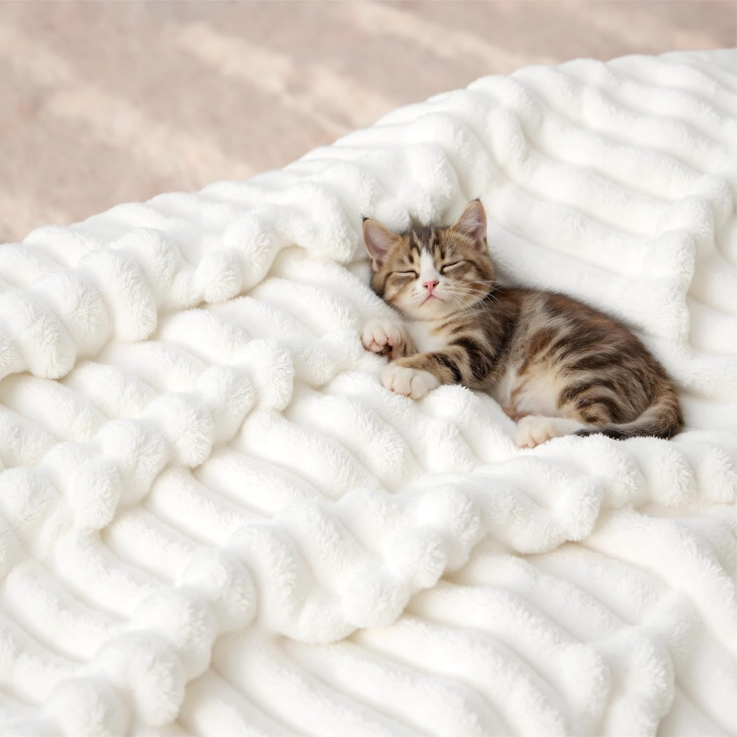 Bedsure Gentlesoft White Throw Blanket for Couch - Cozy Fleece Throw Blanket for thumbnail 8