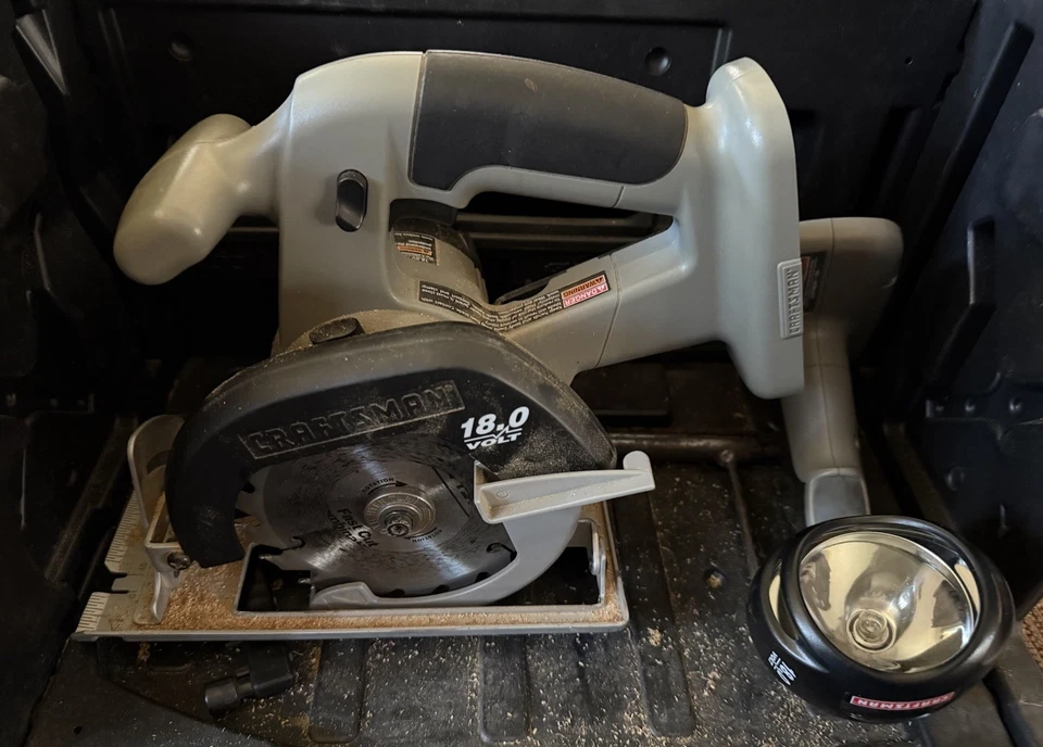 Craftsman Tool Box With Cordless Drill, Work light And Trim Saw. Other Parts Too - Image 2 of 4