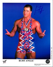 Kurt Angle Autographed WWF 8x10 Photo