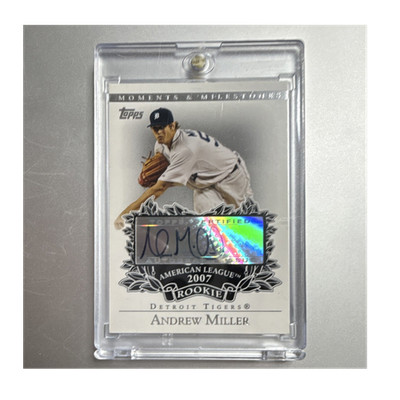 2007 Topps Moments & Milestones Rookie Autograph Andrew Miller #RA-AM Tigers