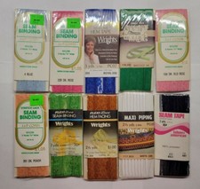 Lot of 10 Vintage J. P. Coats and Wright Nylon Stretch Lace Seam Binding