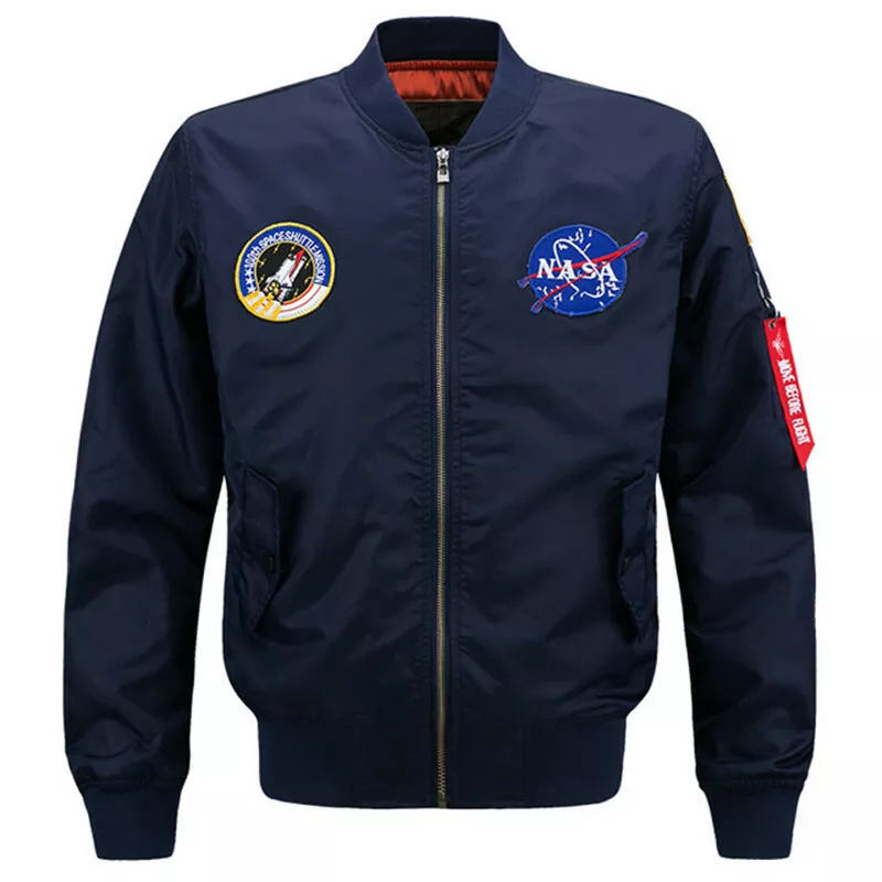 2024 NEW MENS EMBROIDERED NASA JACKET US MILITARY ARMY FLIGHT BOMBER JACKET
