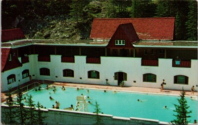 Miette Hot Springs Jasper Park Alberta AB Alta 1970s 7c Stamp Postcard H34