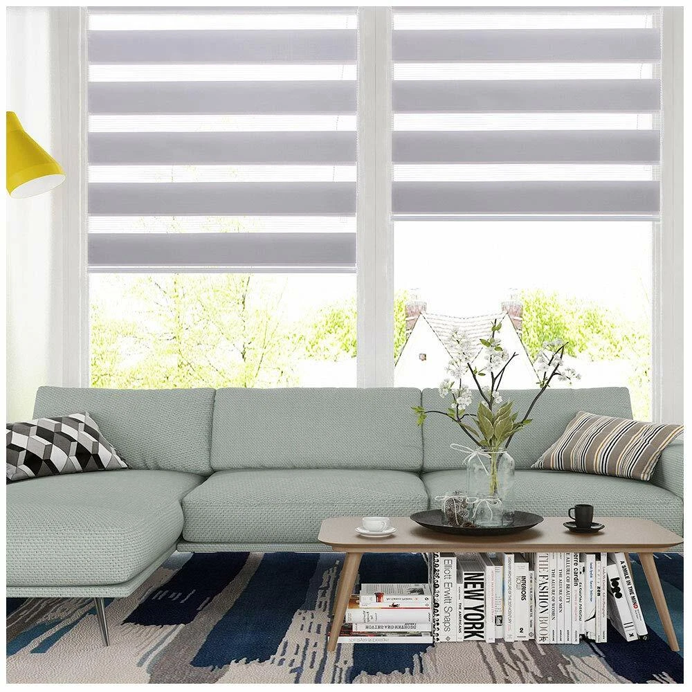 Horizontal Window Shade Blind Zebra Dual Roller Blinds Curtains
