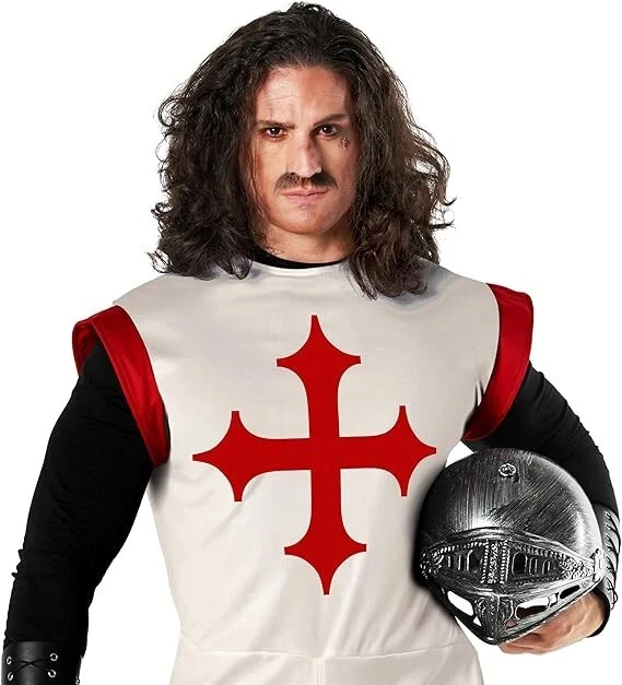 Мужской средневековый рыцарь костюм взрослый крестоносец тамплиеров туника Хэллоуин M - 2XL - Изображение 4 из 4