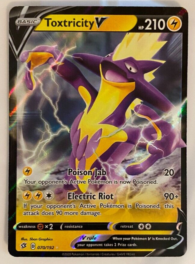 Pokémon TCG Toxtricity V Rebel Clash 070/192 Holo Ultra Rare