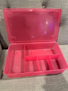 IKEA Pink Storage Box, Customizable Compartments, Stackable with cover