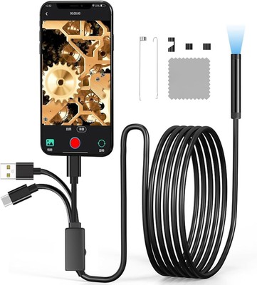 Endoskop Inspektionskamera, USB Endoskopkamera mit Beleuchtung, 8MM IPX7